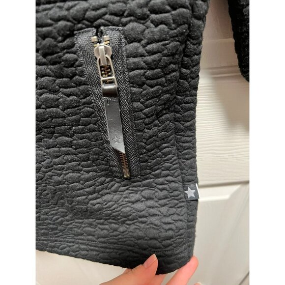 Molo | Cosima Black Textured Sweatshirt‎ Dress Side Zip Pockets Sz 140/10 - Picture 2 of 5